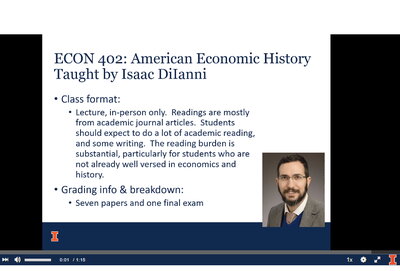 Slide describing Econ 402